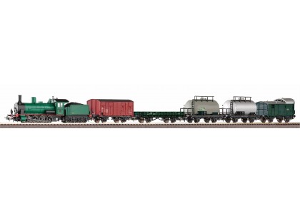 Garnitura cu locomotiva cu abur si 5 vagoane de marfa - H0 Piko 97942.tren - CITESTE ! 